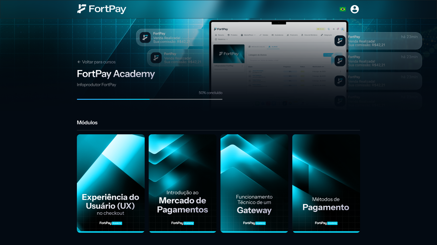 Área de membros FortPay Academy